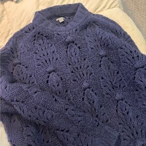 Aerie Navy Cowl Neck Sweater